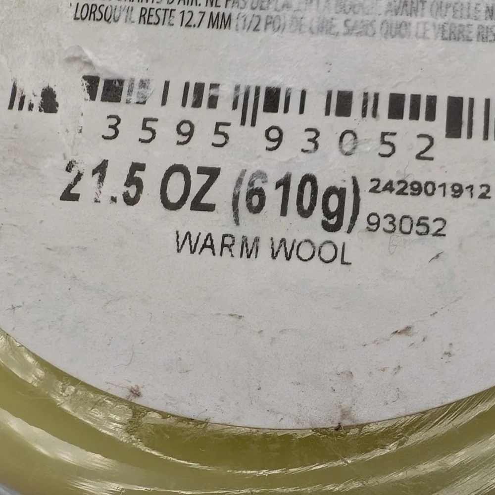 WoodWick Warm Wool Large Jar Candle 21.5 oz wick Technology Crackles as it Burns